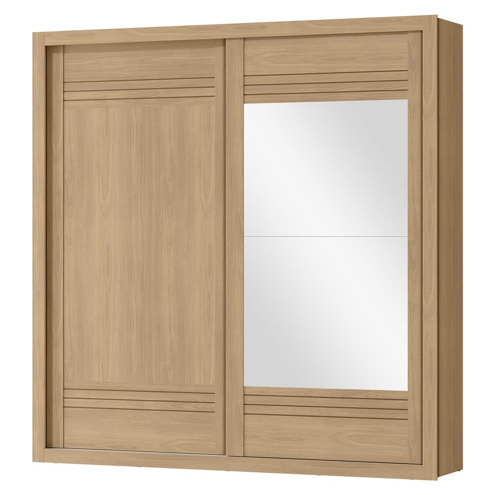 Guarda- Roupa Casal MDF 2 Portas de Correr 4 Gav. Tripoli com espelho