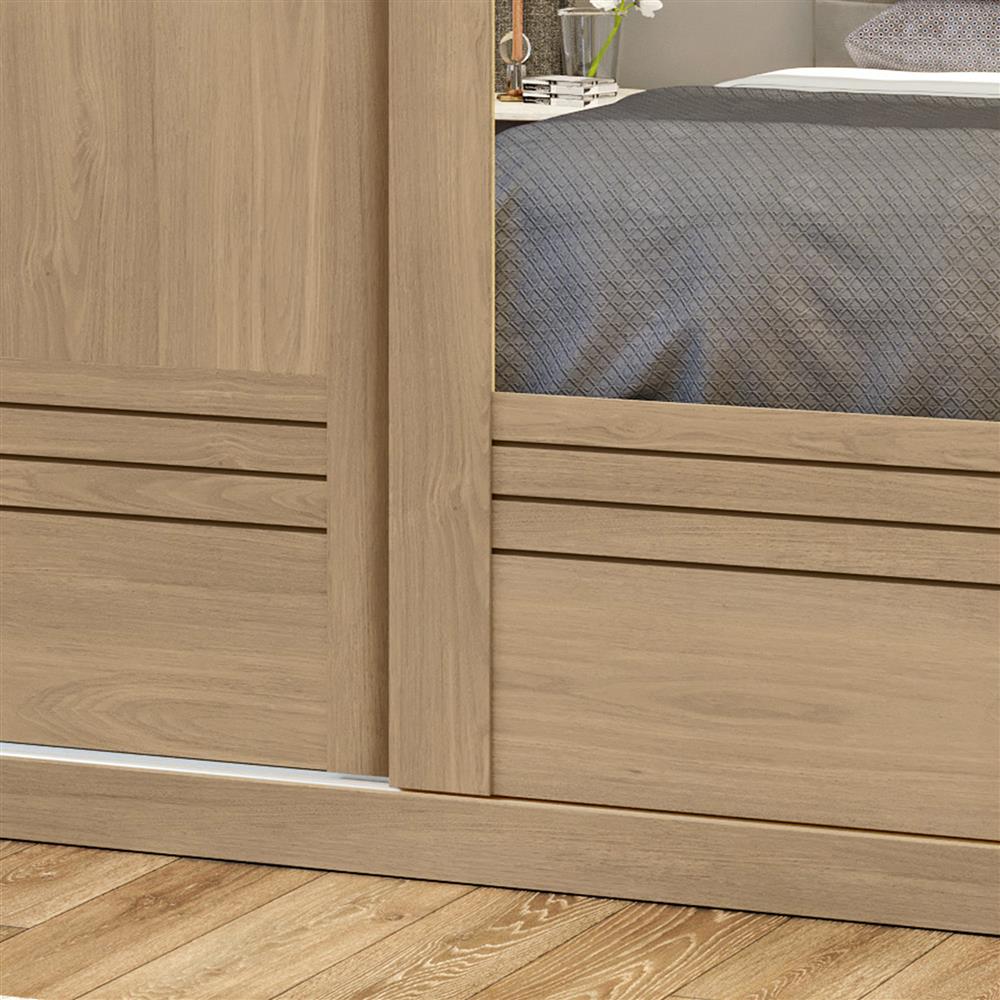 Guarda- Roupa Casal MDF 2 Portas de Correr 4 Gav. Tripoli com espelho