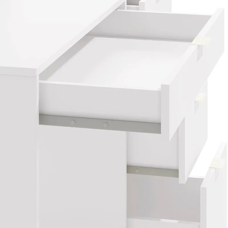 Penteadeira Kappesberg 5 Gavetas 2 Prateleiras Branco Brilho Carb