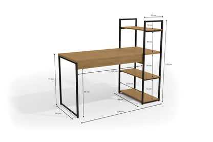 Mesa com prateleiras