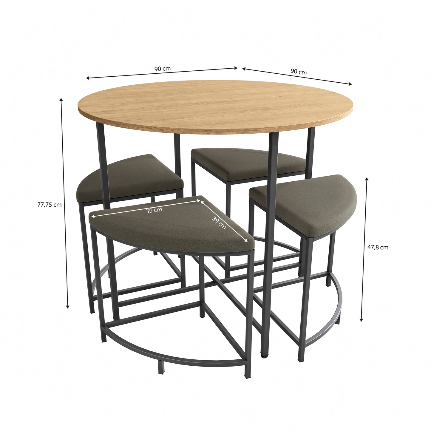 Mesa com 4 bancos
