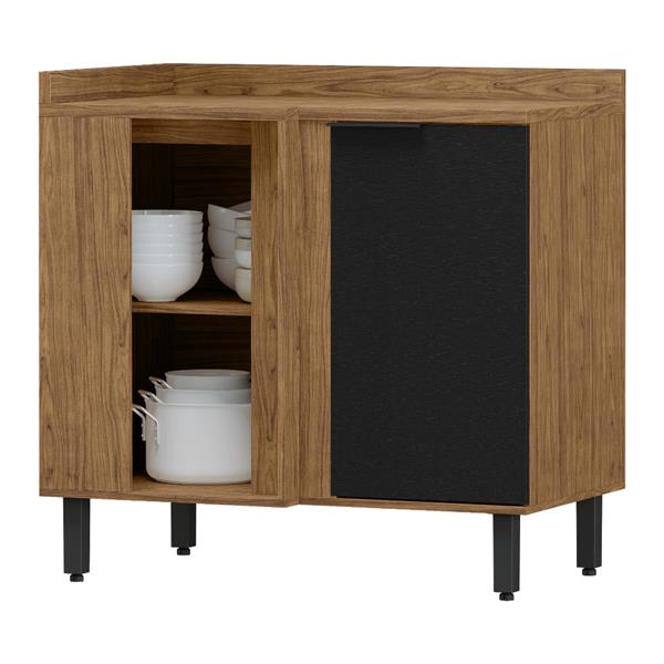 Armário Balcão de Cozinha MDF de Canto Reto Toscana