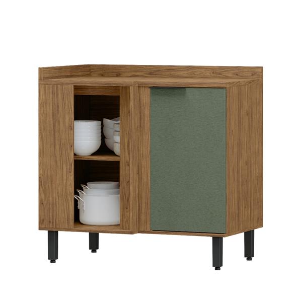 Armário Balcão de Cozinha MDF de Canto Reto Toscana