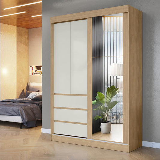 Guarda- Roupa 3 Portas 3 Gav. Bagdá com Espelho