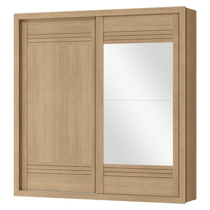 Guarda- Roupa Casal MDF 2 Portas de Correr 4 Gav. Tripoli com espelho