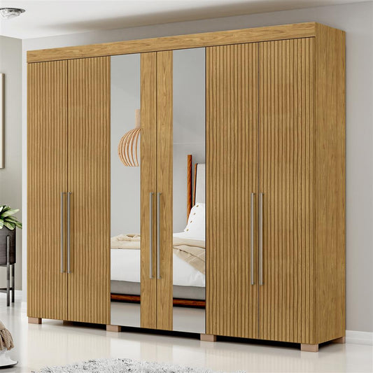 Guarda- Roupa Casal 6 Portas 2 Gav. Itá Com Espelhos