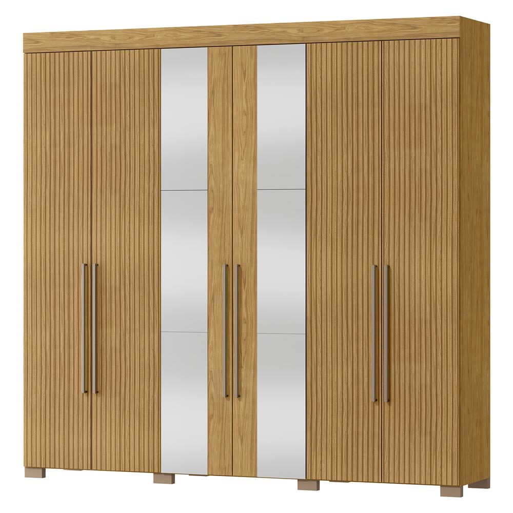 Guarda- Roupa Casal 6 Portas 2 Gav. Itá Com Espelhos