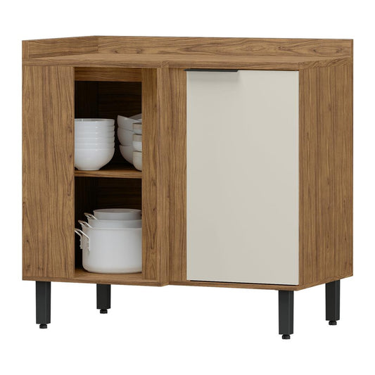 Armário Balcão de Cozinha MDF de Canto Reto Toscana