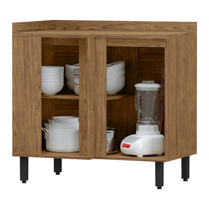 Armário Balcão de Cozinha MDF de Canto Reto Toscana