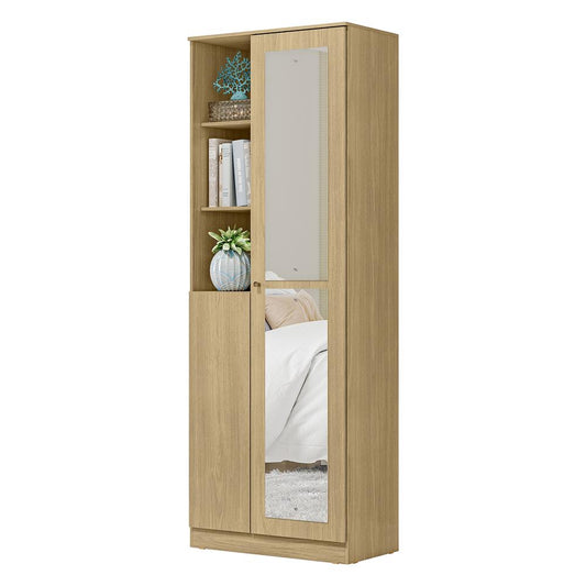 Multiuso Organizador 2 Portas C/Espelho Lince MX Móveis Castanho/Castanho