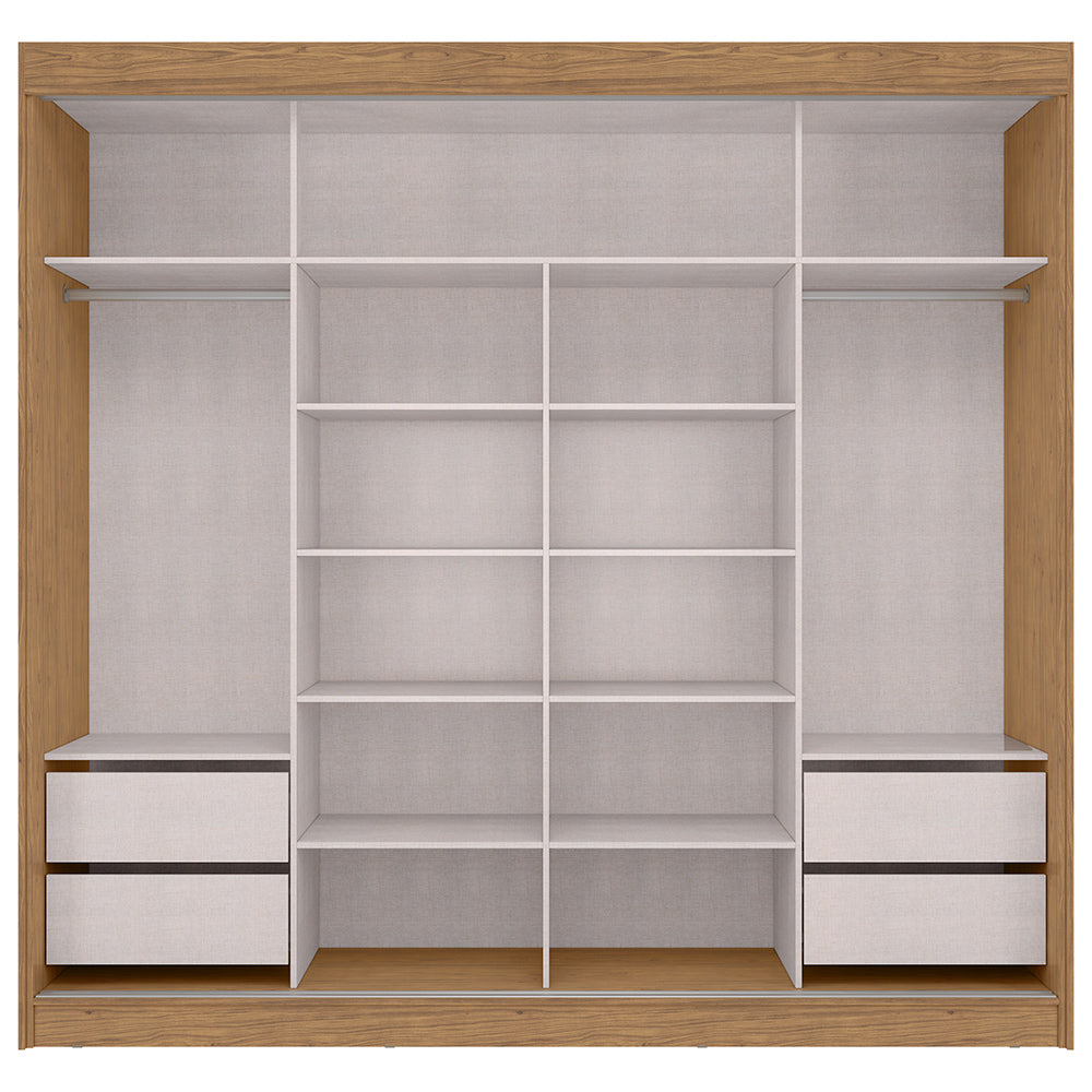 Guarda Roupa Casal MDF 2 Portas de Correr 4 Gav. Seul