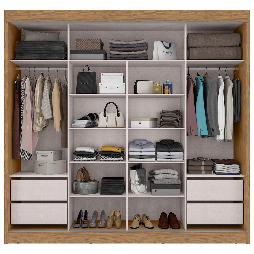 Guarda Roupa Casal MDF 2 Portas de Correr 4 Gav. Seul