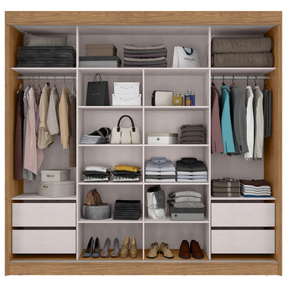 Guarda Roupa Casal MDF 2 Portas de Correr 4 Gav. Seul